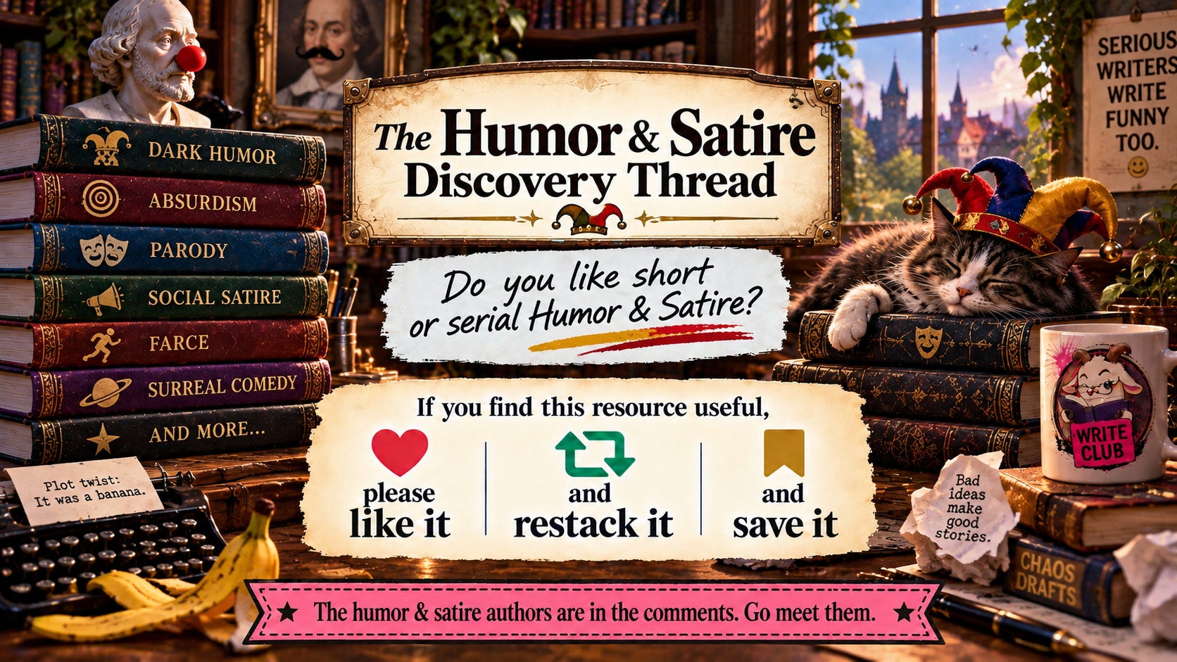 The Humor & Satire Discovery Thread for dark humor, absurdism, parody, social satire, farce, surreal comedy, and more.